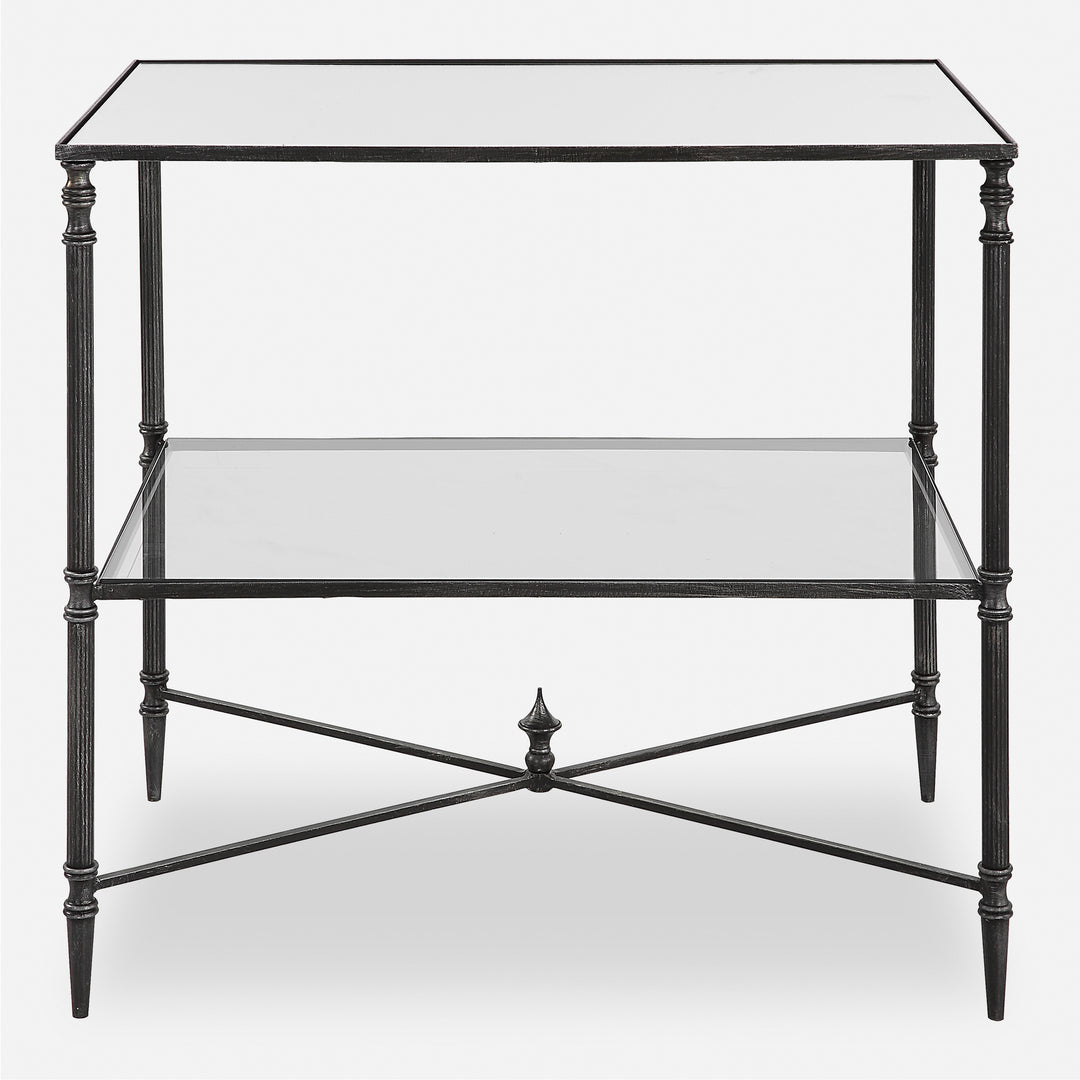 Uttermost Henzler Mirrored Steel Lamp Table