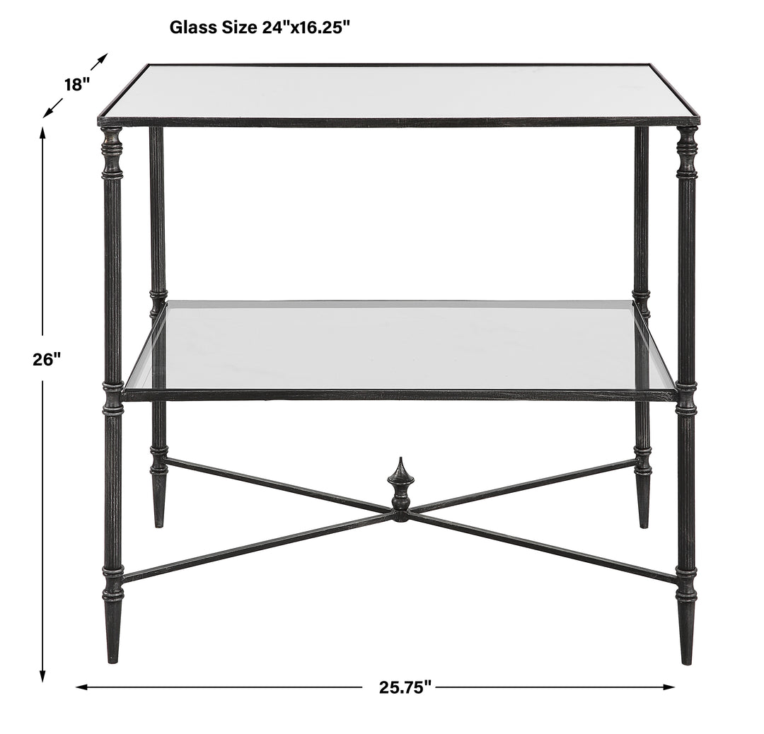 Uttermost Henzler Mirrored Steel Lamp Table