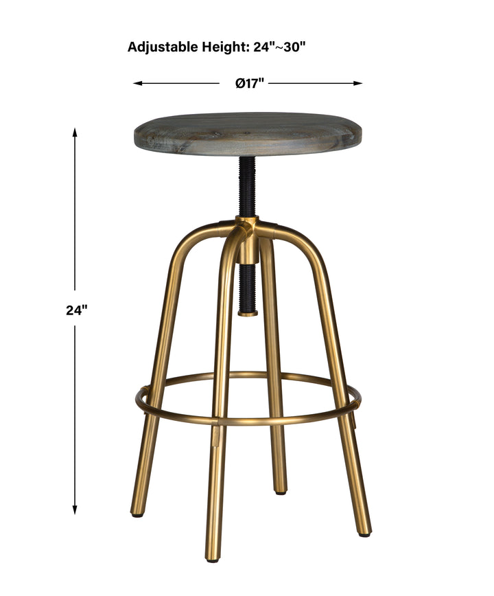 Uttermost Revolve Brass Counter Stool