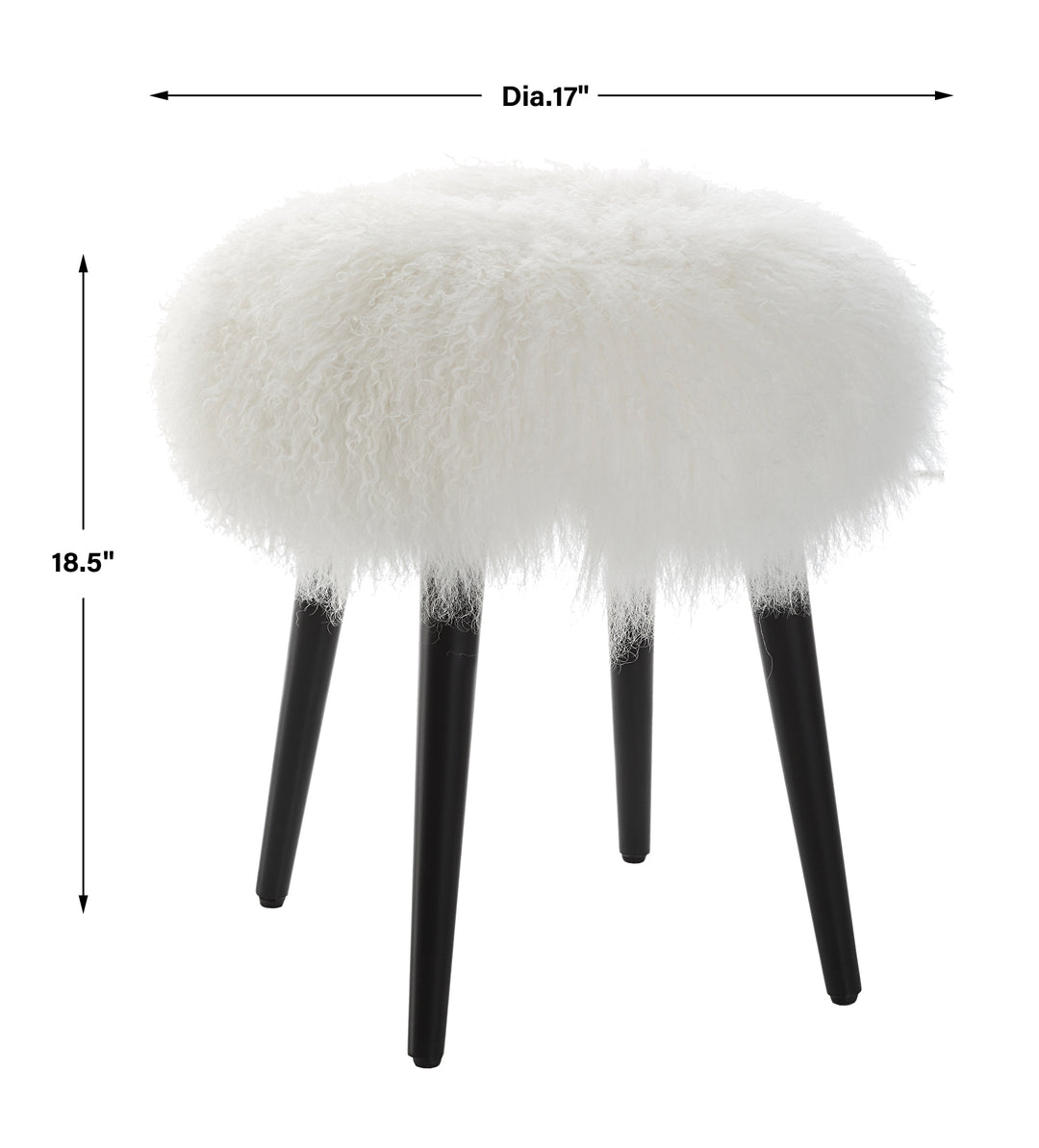 Uttermost Wooly Sheepskin Accent Stool