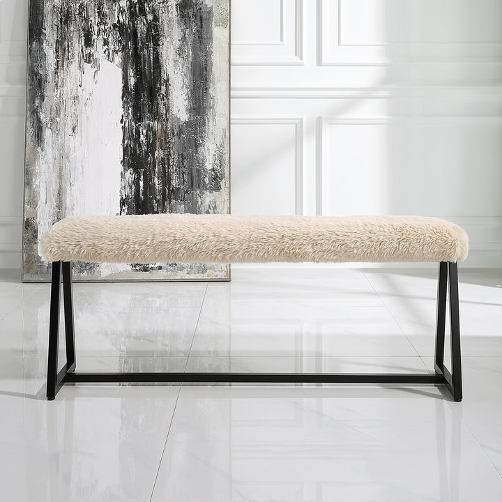 Uttermost Taupo Sheepskin Bench