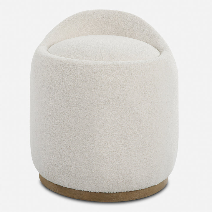 Uttermost Swirl Swivel Sheepskin Ottoman