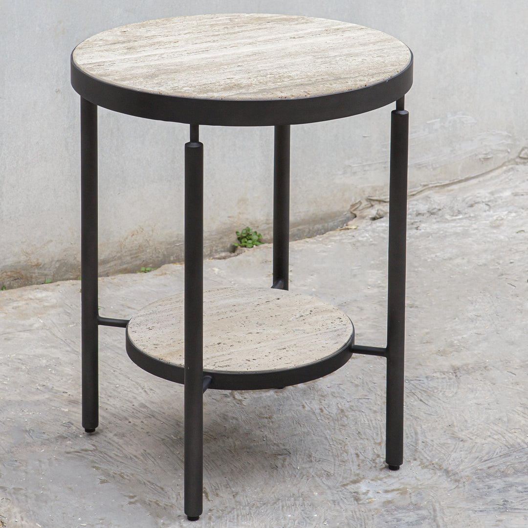 Uttermost Dauntless Travertine Side Table