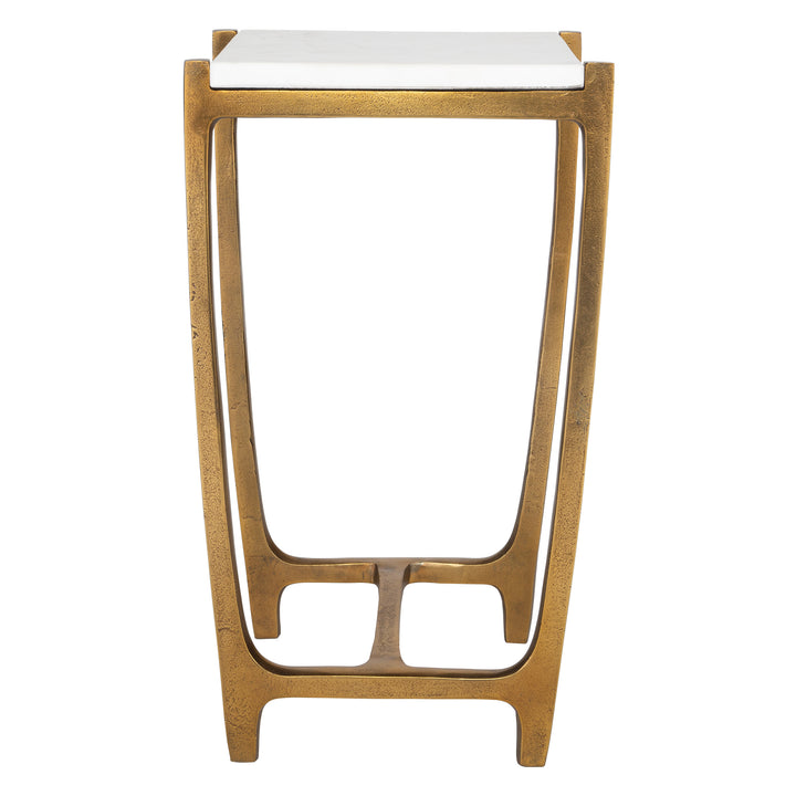 Uttermost Affinity White Marble Accent Table