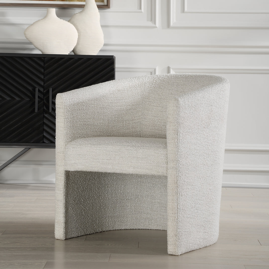 Uttermost Encompass White Fabric Dining Chair