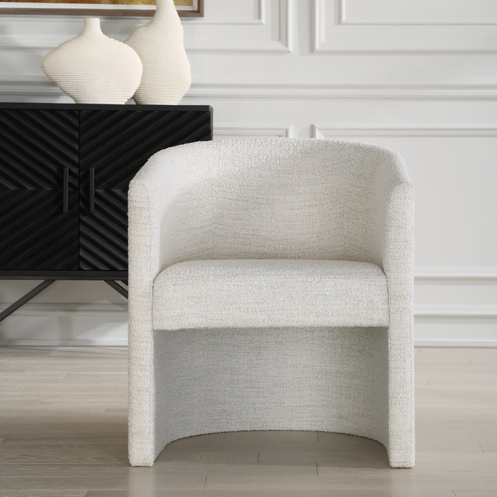 Uttermost Encompass White Fabric Dining Chair