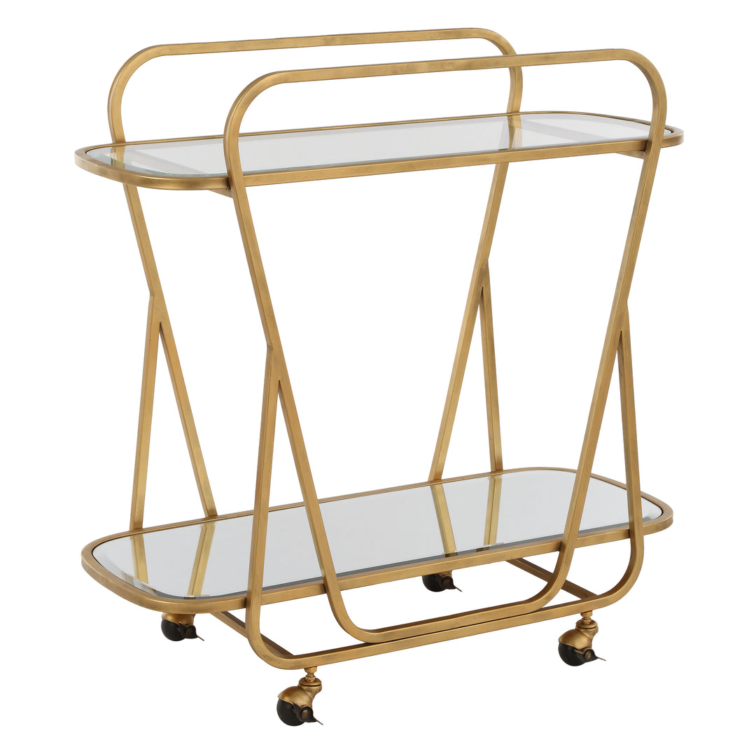 Uttermost Swain Brass Serving Cart