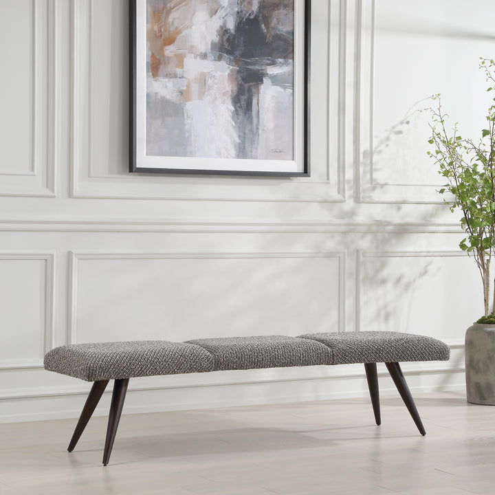 Uttermost Bowtie Charcoal Fabric Bench