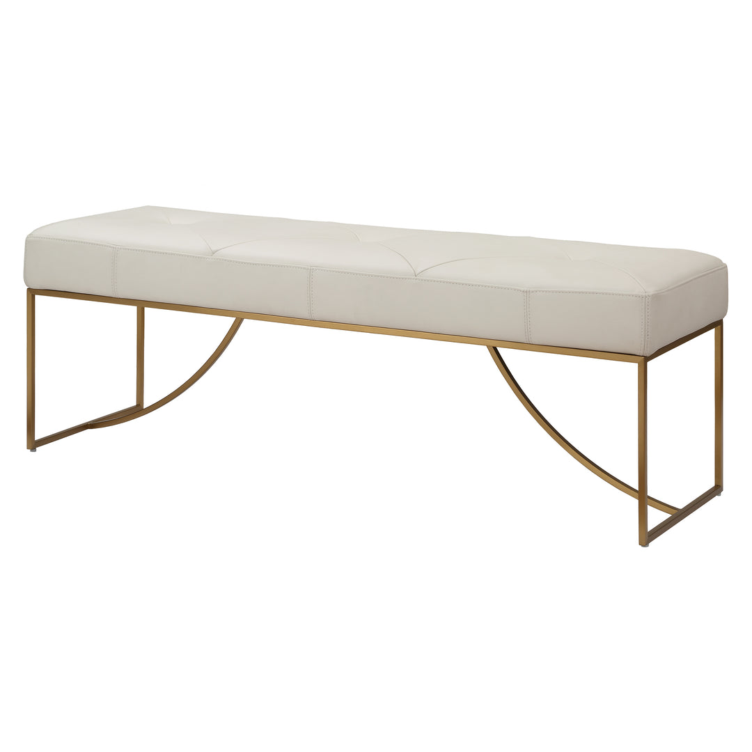 Uttermost Swale Ivory Leather Bench