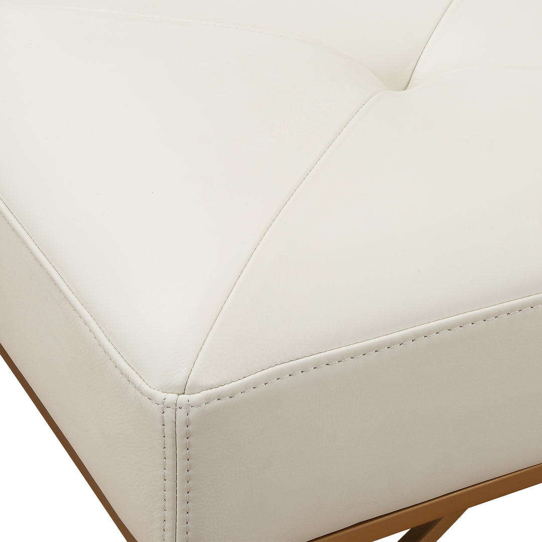 Uttermost Swale Ivory Leather Bench