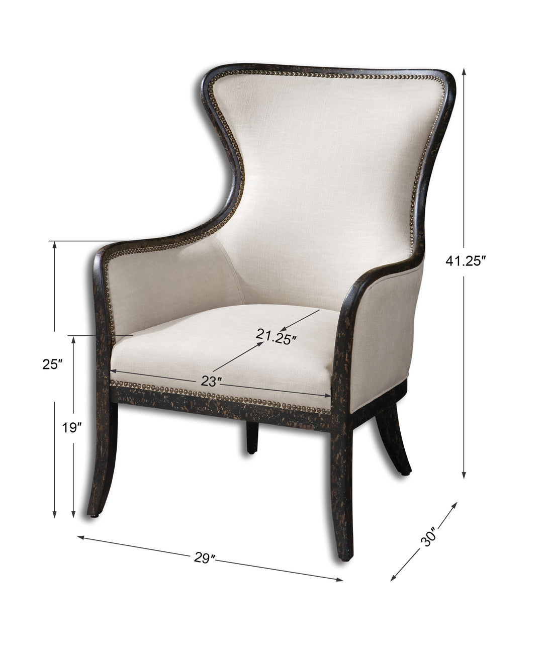 Uttermost Sandy Wing Back Armchair