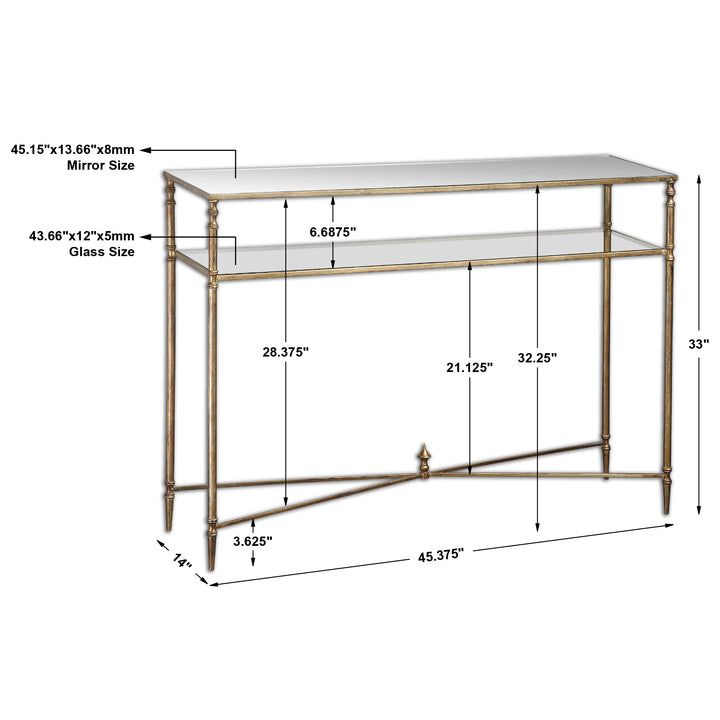 Uttermost Henzler Mirrored Glass Console Table