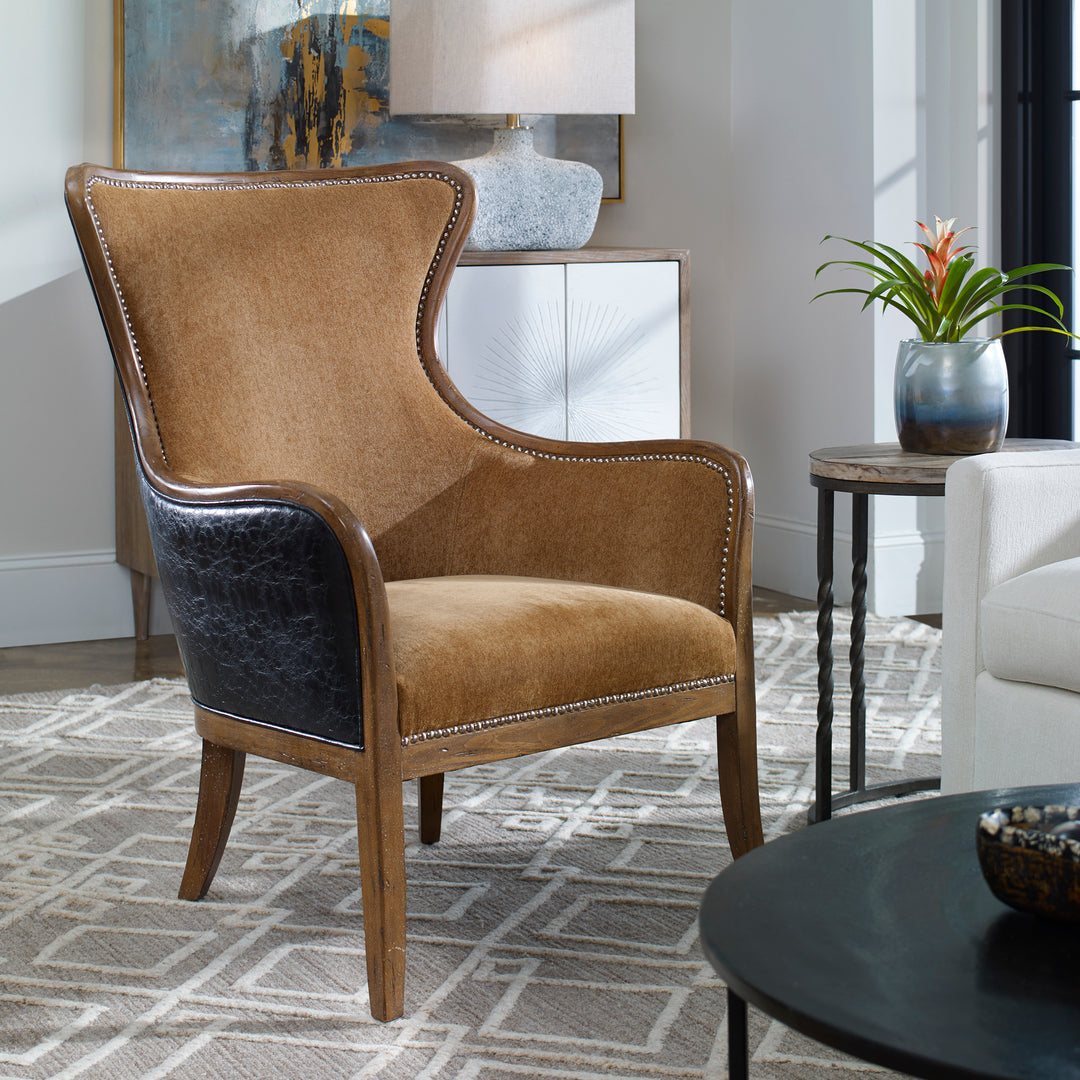 Uttermost Snowden Tan Wing Chair