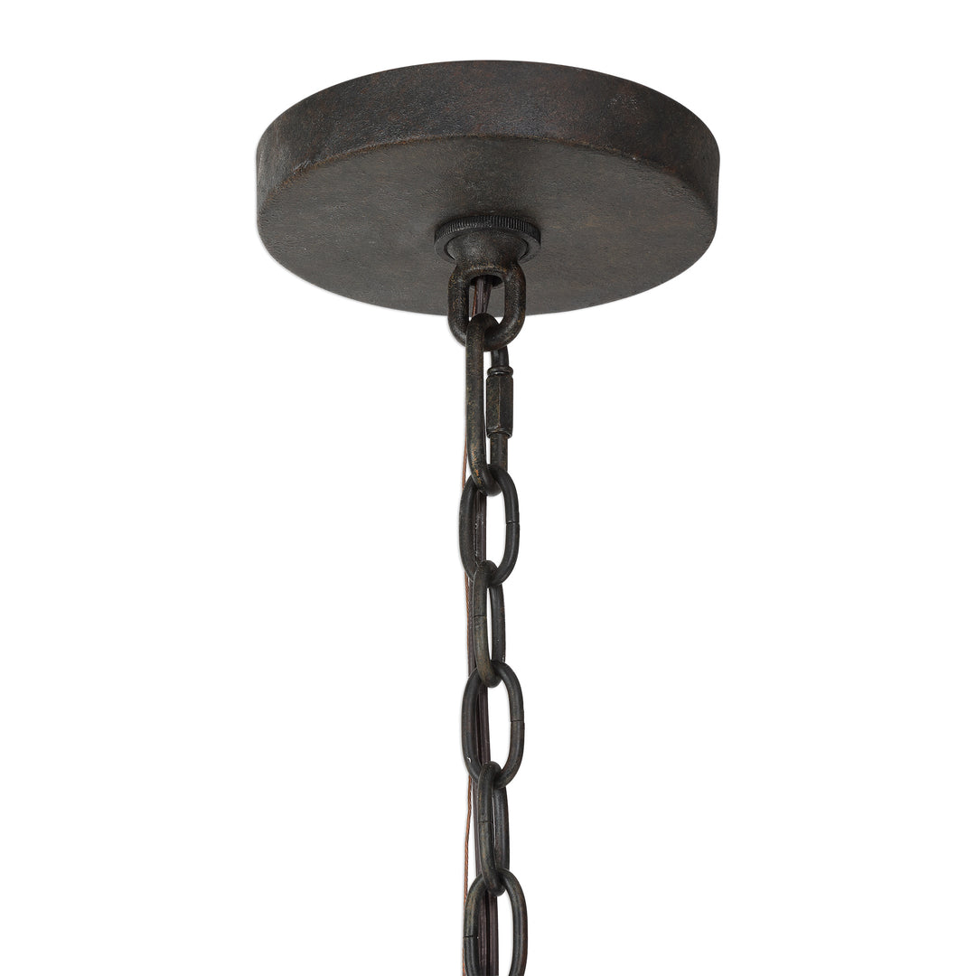 Uttermost Atwood 8 Light Wagon Wheel Pendant