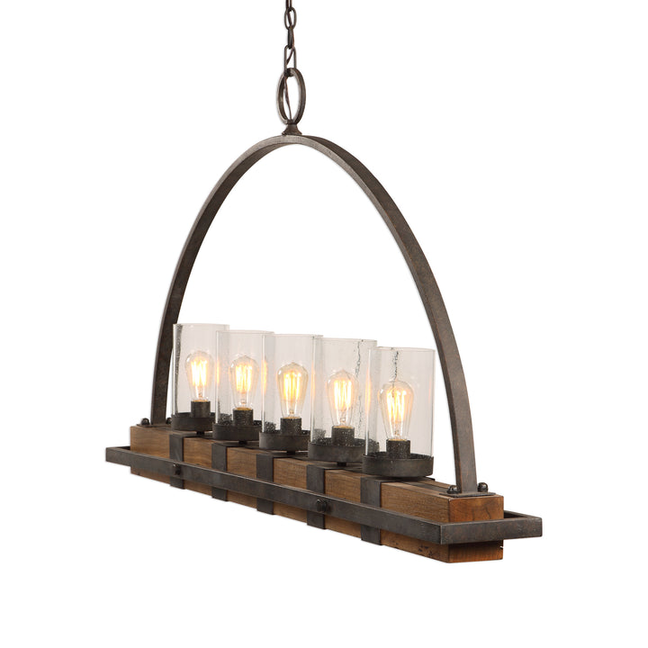 Uttermost Atwood 5 Light Rustic Linear Chandelier