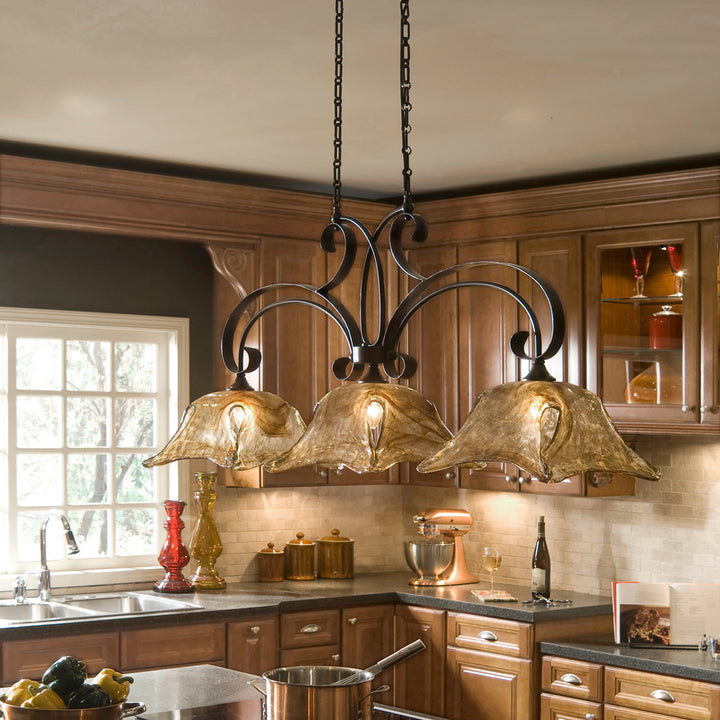 Uttermost Vetraio 3 Lt Bronze Kitchen Island Light