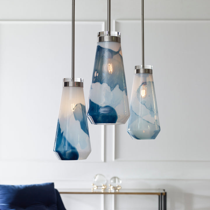 Uttermost Windswept Blue & White 1 Light Mini Pendant