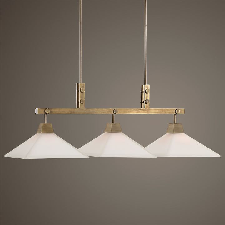 Uttermost Brookdale Industrial 3 Light Linear Chandelier