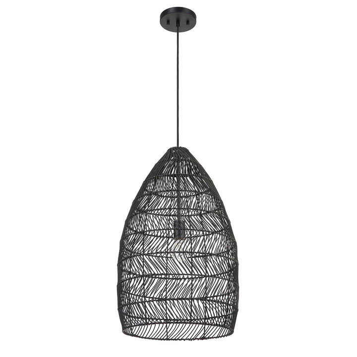 Uttermost Nandi 1 Light Woven Black Pendant