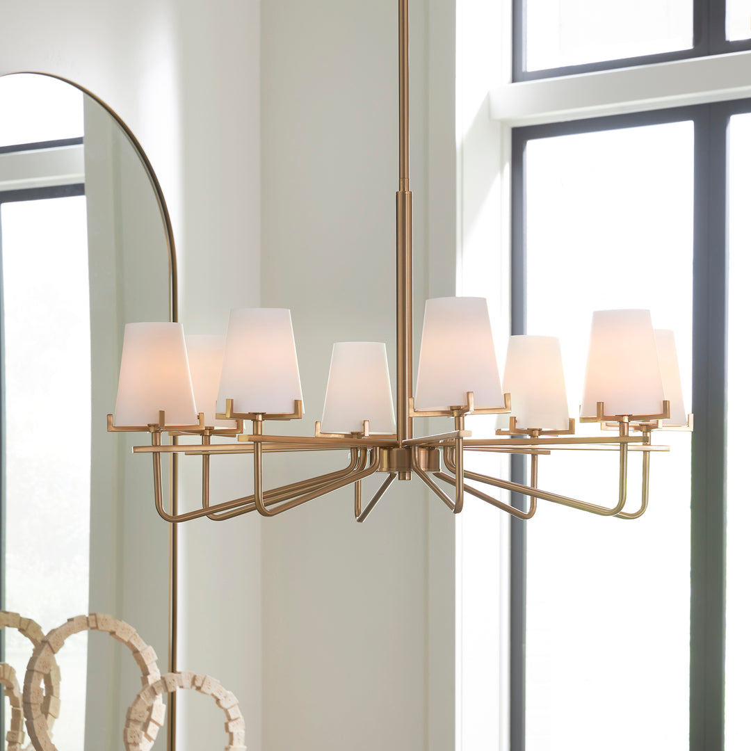 Uttermost Lassen 8 Light Brass Chandelier