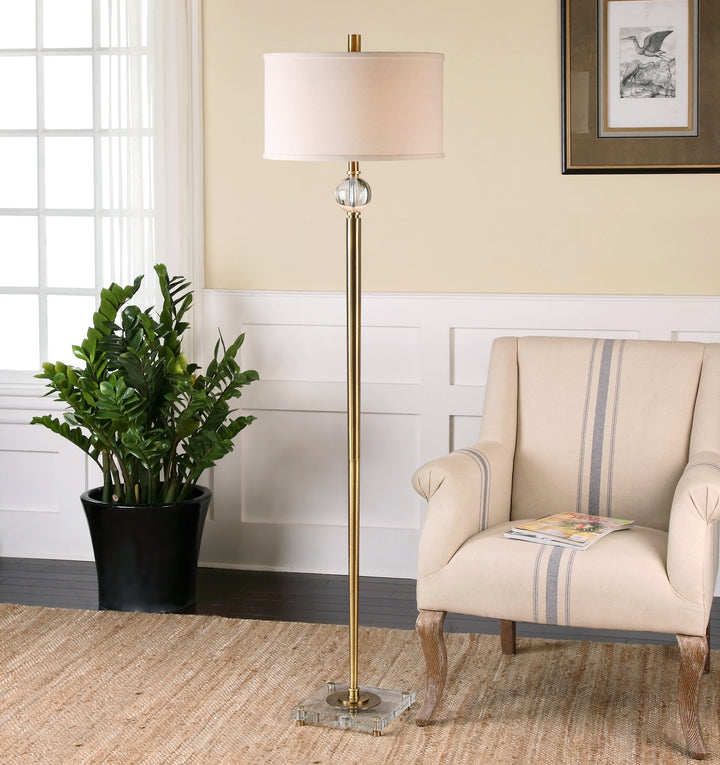 Uttermost Mesita Brass Floor Lamp