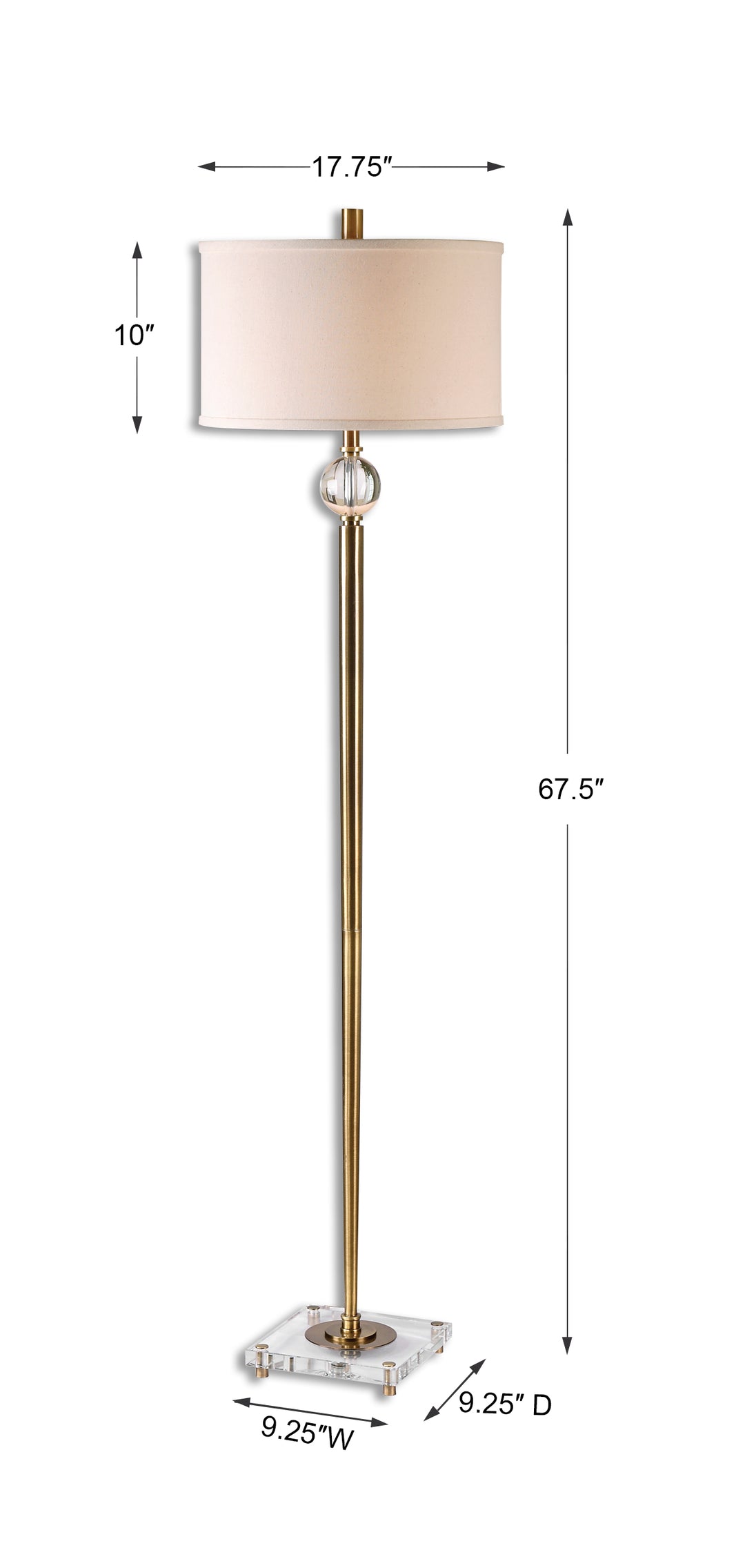 Uttermost Mesita Brass Floor Lamp