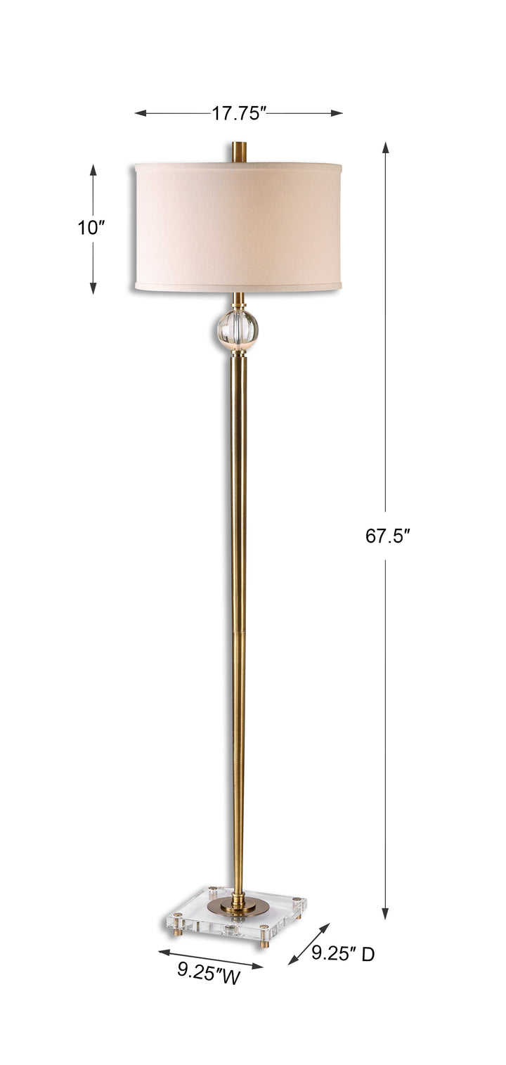 Uttermost Mesita Brass Floor Lamp