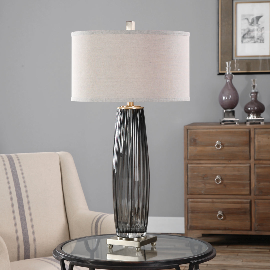 Uttermost Vilminore Gray Glass Table Lamp