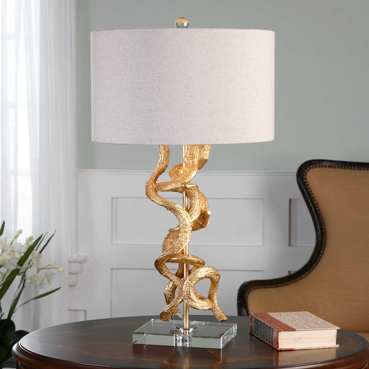 Uttermost Twisted Vines Gold Table Lamp