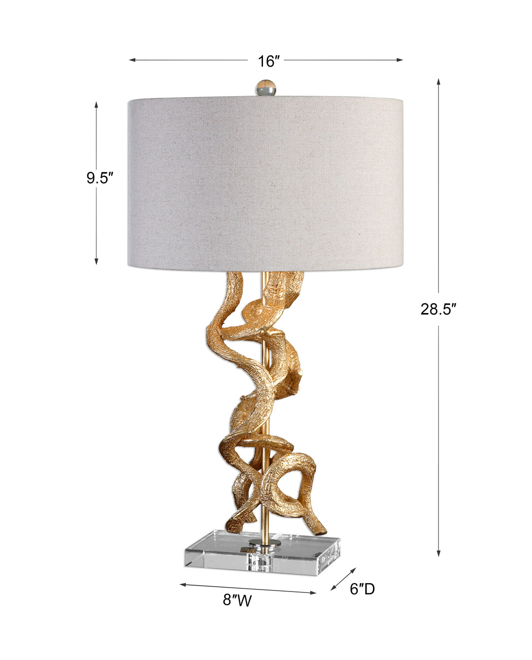 Uttermost Twisted Vines Gold Table Lamp