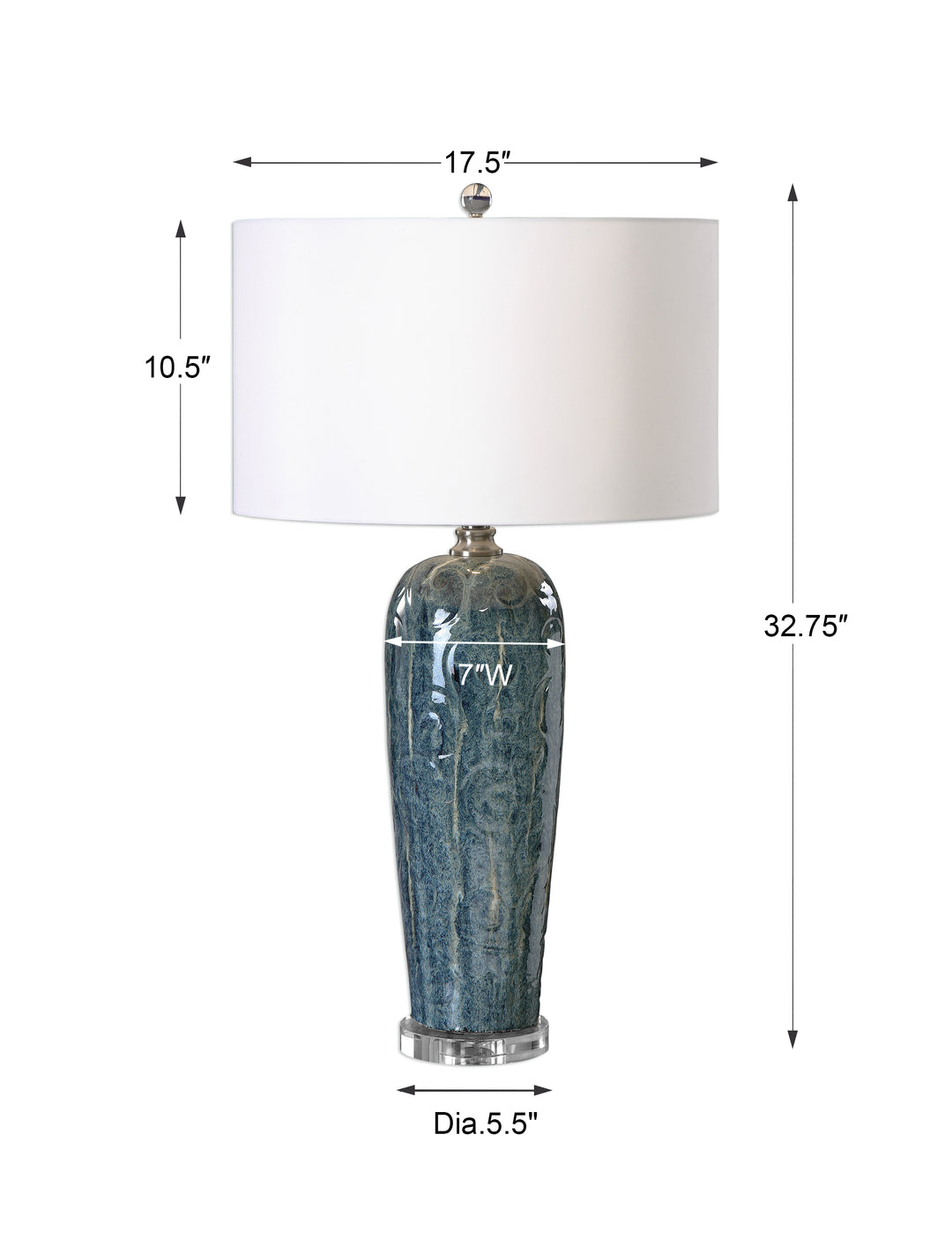 Uttermost Maira Blue Ceramic Table Lamp