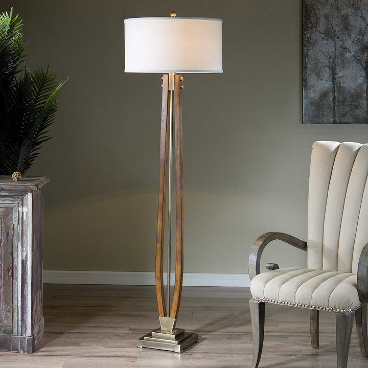 Uttermost Boydton Burnished Wood Floor Lamp