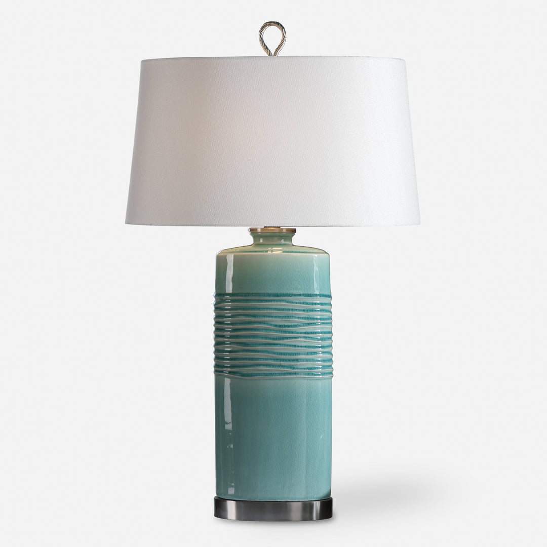 Uttermost Rila Distressed Teal Table Lamp