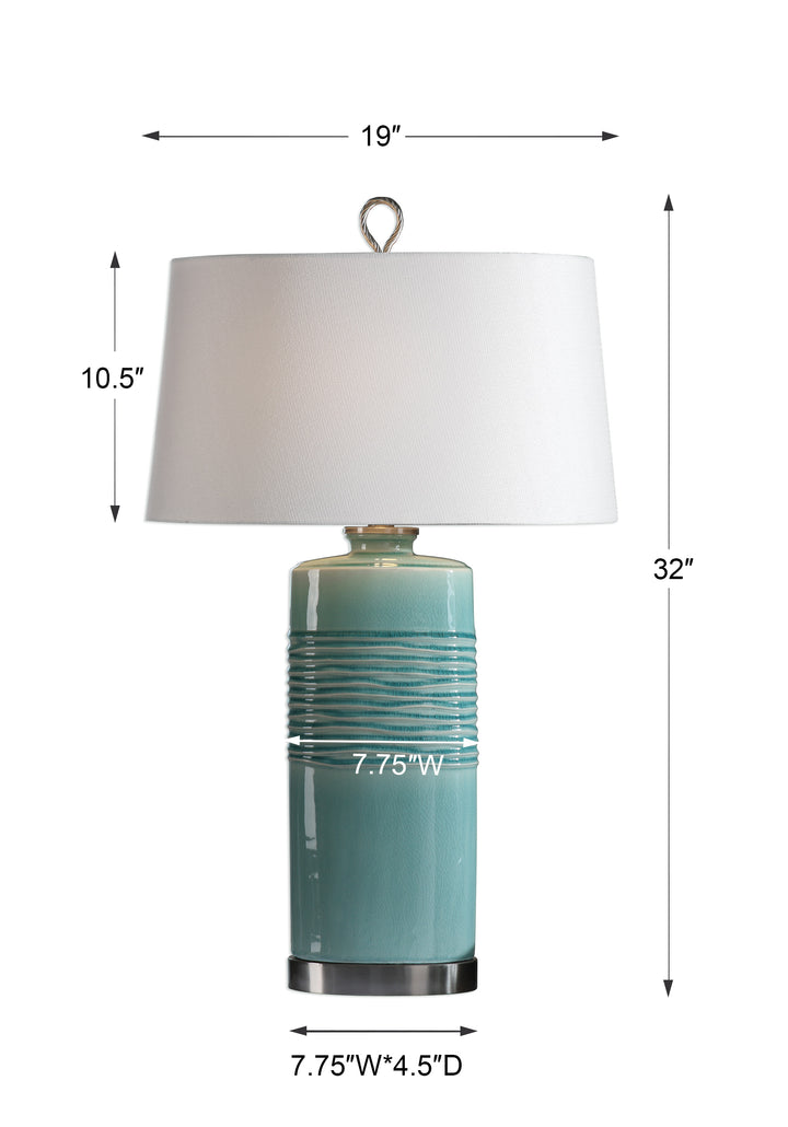 Uttermost Rila Distressed Teal Table Lamp