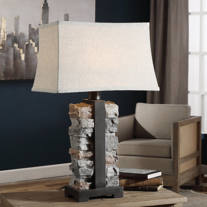 Uttermost Kodiak Stacked Stone Lamp