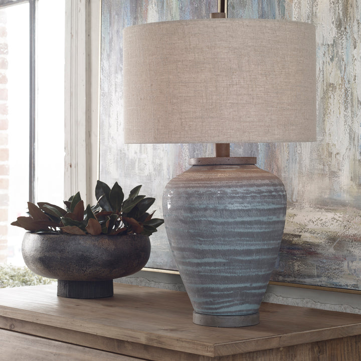 Uttermost Pelia Light Aqua Table Lamp