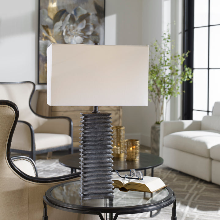 Uttermost Sanderson Metallic Charcoal Table Lamp