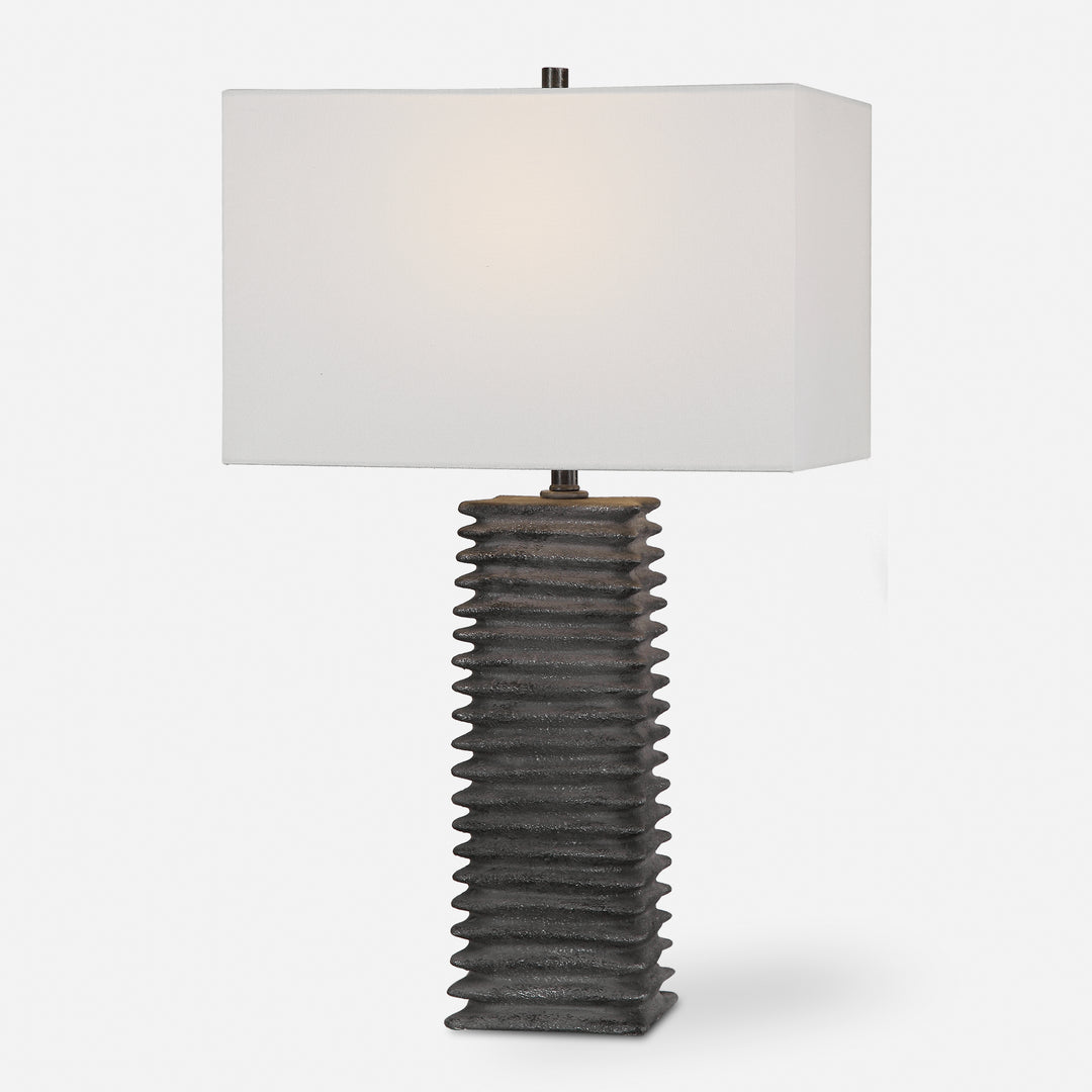 Uttermost Sanderson Metallic Charcoal Table Lamp