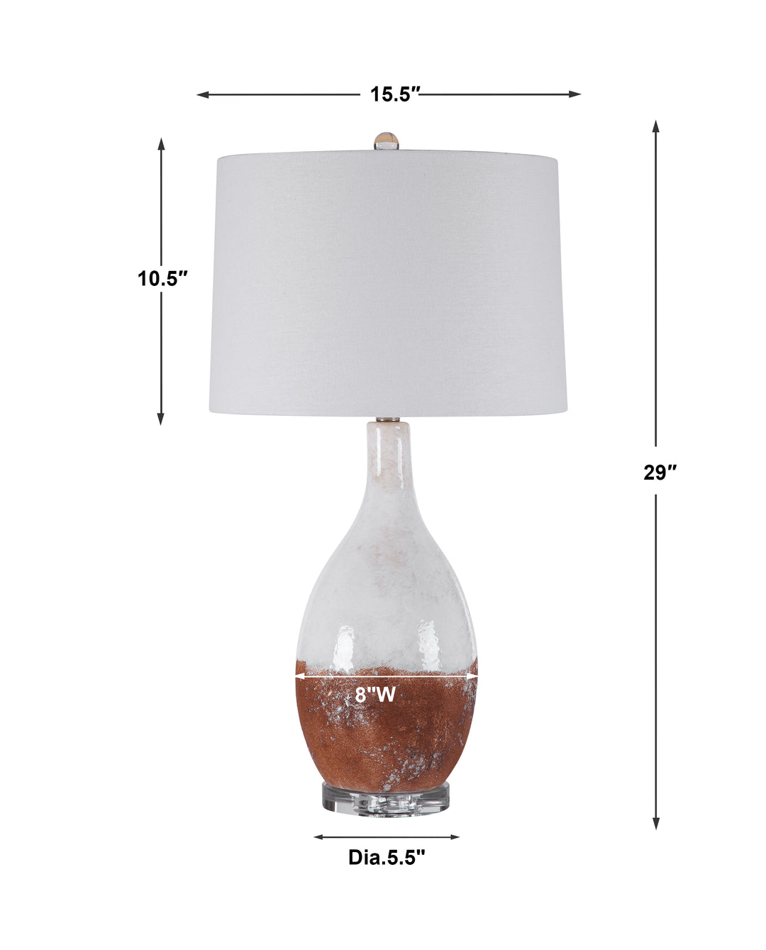 Uttermost Durango Rust White Table Lamp