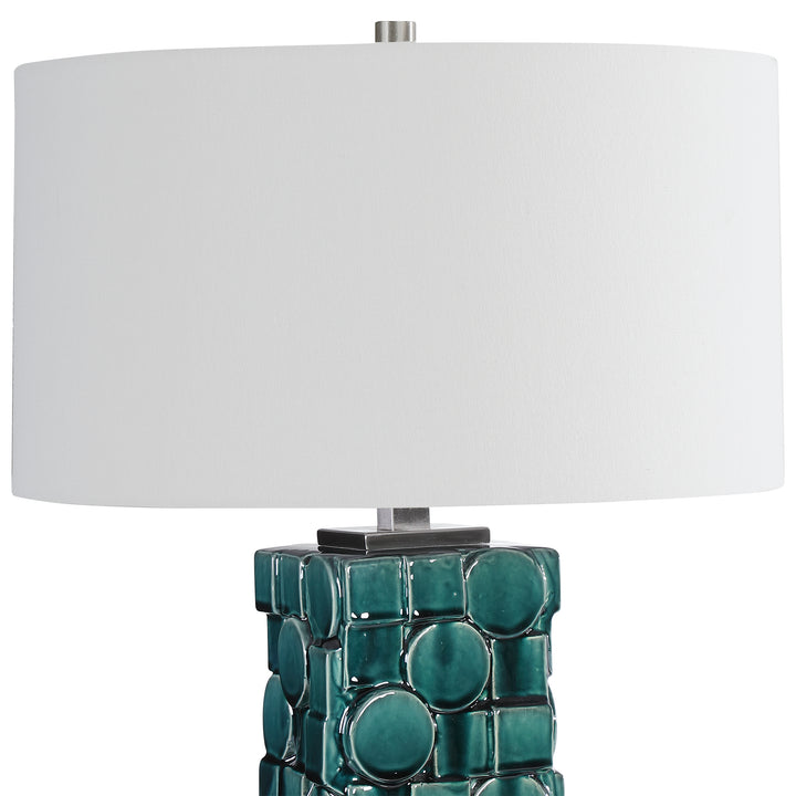 Uttermost Geometry Green Table Lamp