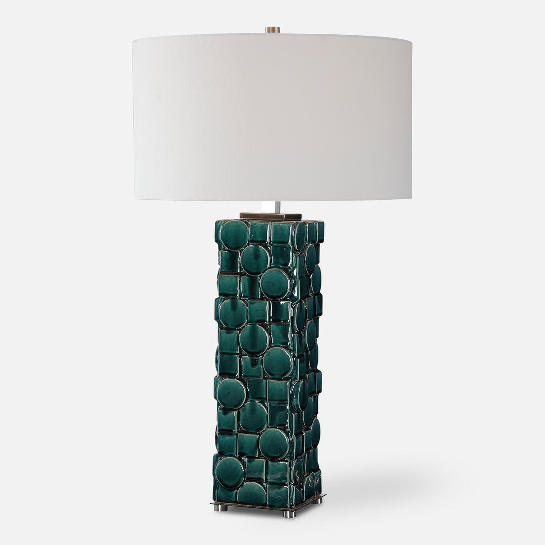 Uttermost Geometry Green Table Lamp