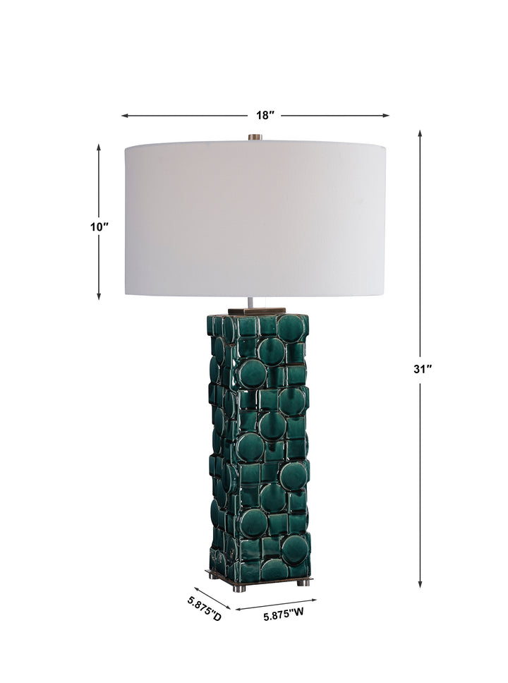 Uttermost Geometry Green Table Lamp