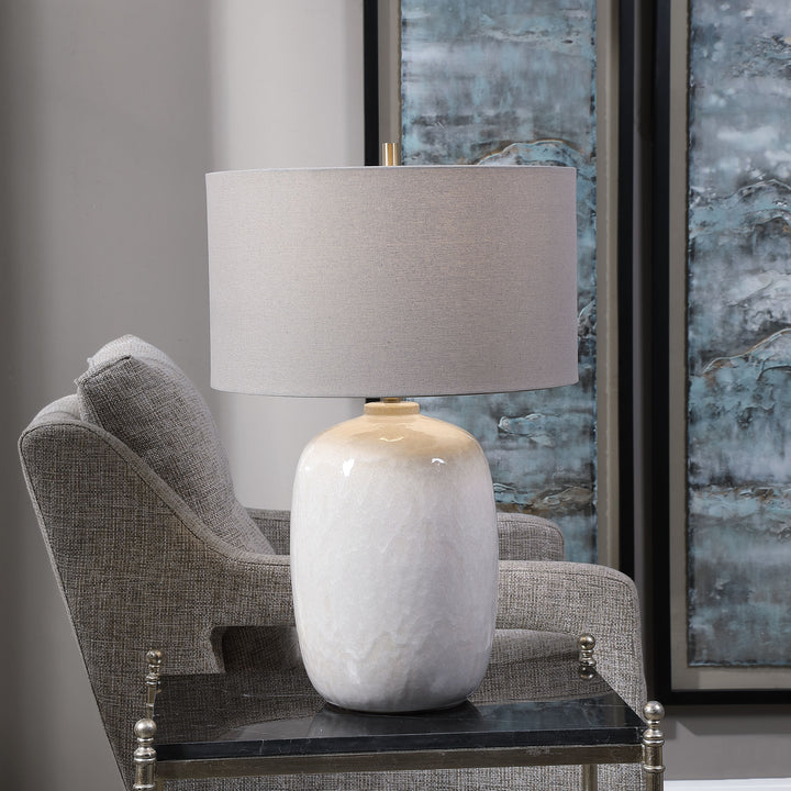 Uttermost Winterscape White Glaze Table Lamp