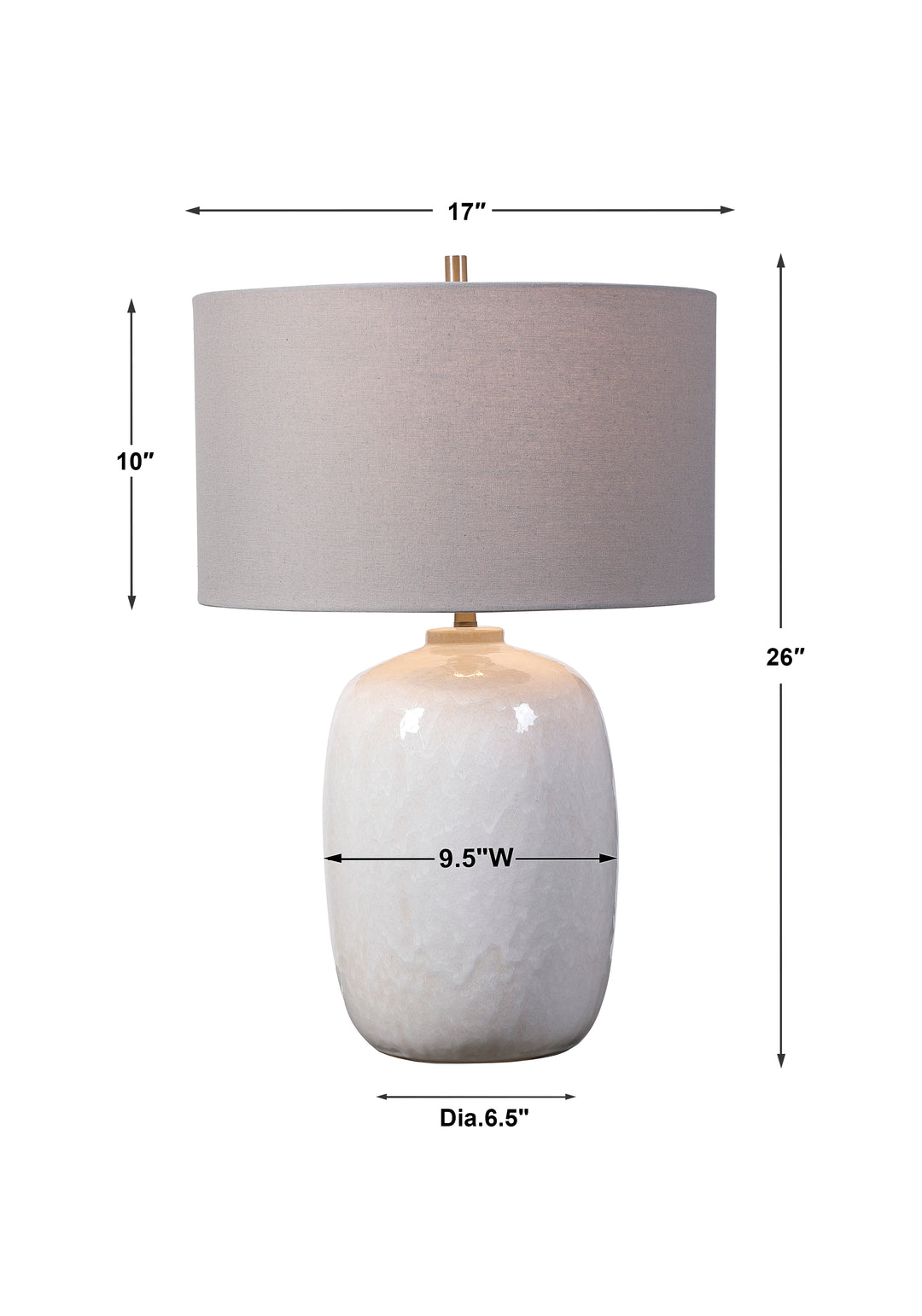 Uttermost Winterscape White Glaze Table Lamp