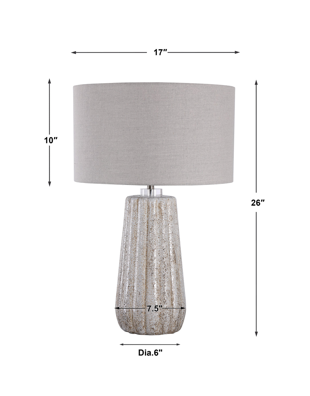 Uttermost Pikes Stone-Ivory Table Lamp