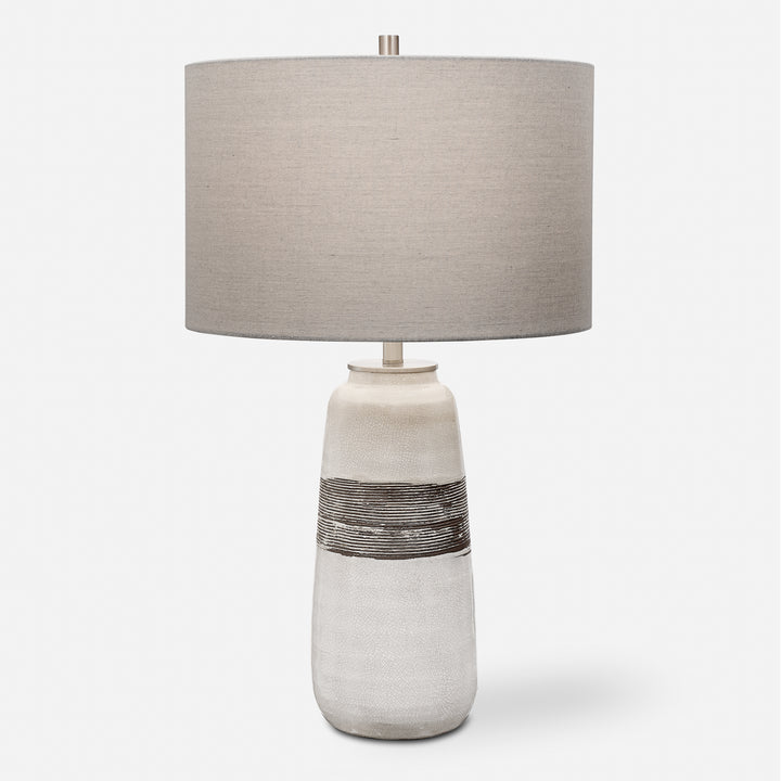 Uttermost Comanche White Crackle Table Lamp