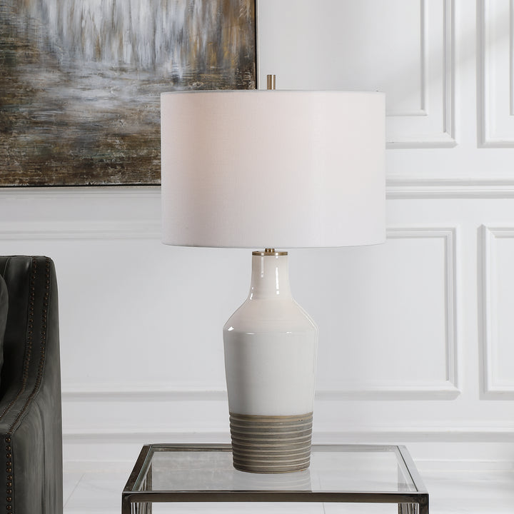 Uttermost Dakota White Crackle Table Lamp