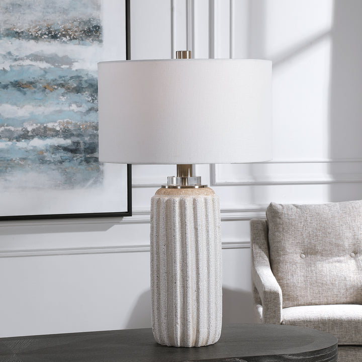 Uttermost Azariah White Crackle Table Lamp