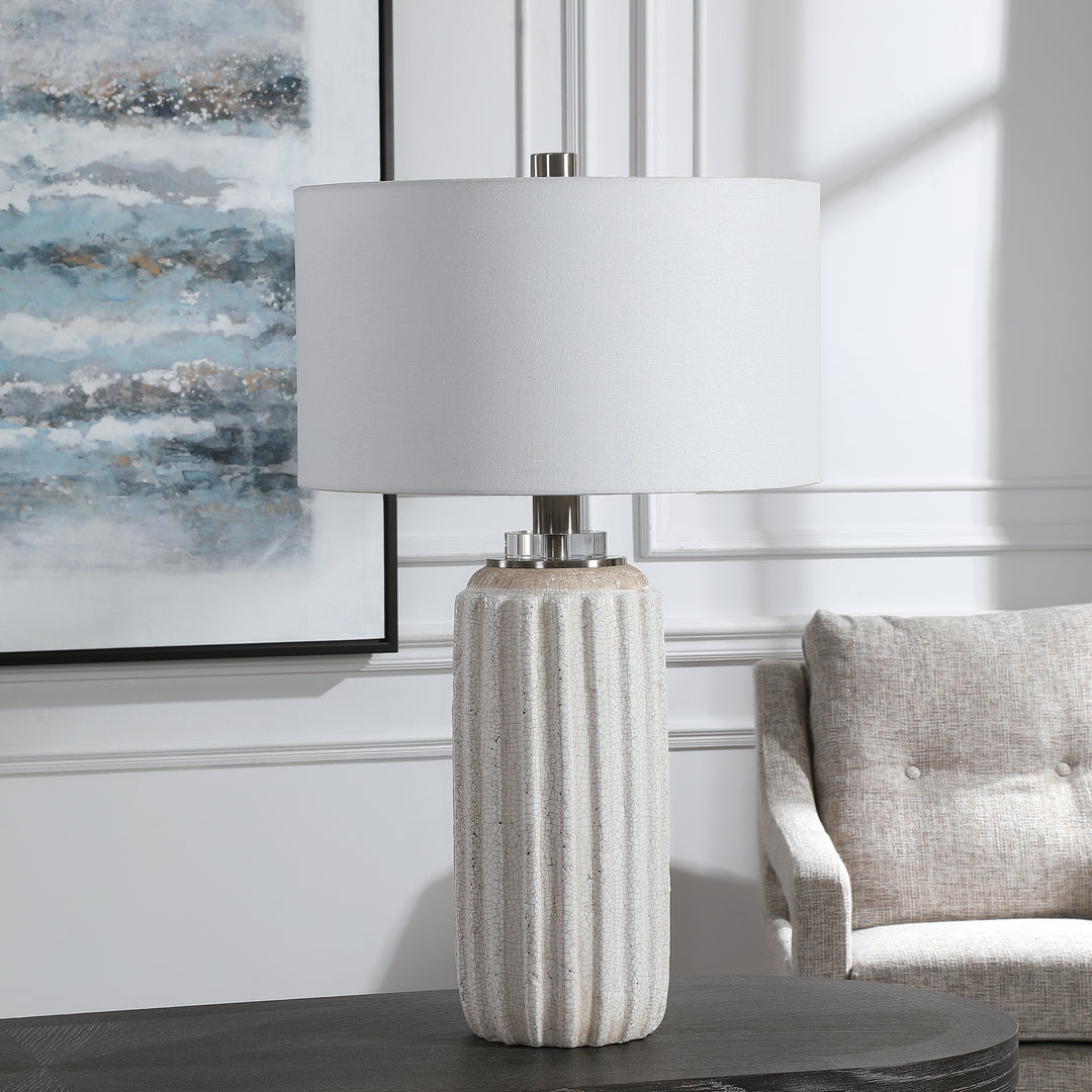 Uttermost Azariah White Crackle Table Lamp