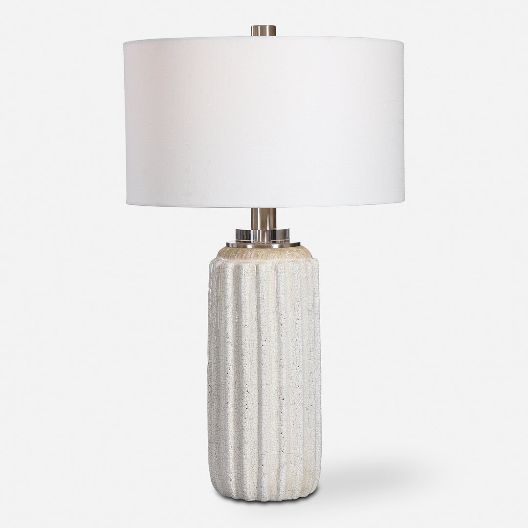 Uttermost Azariah White Crackle Table Lamp